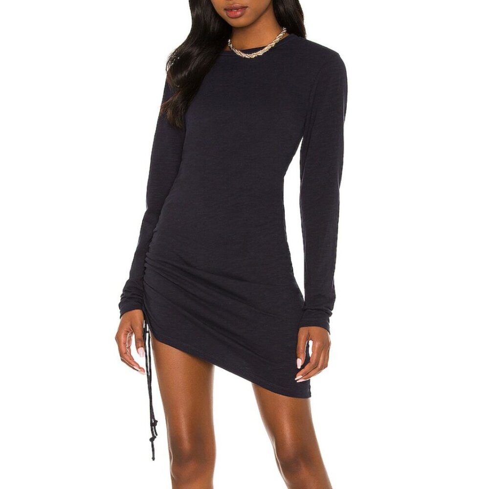 Pam & Gela Dress revolve shirred long sleeve mini womens Black (small) going out